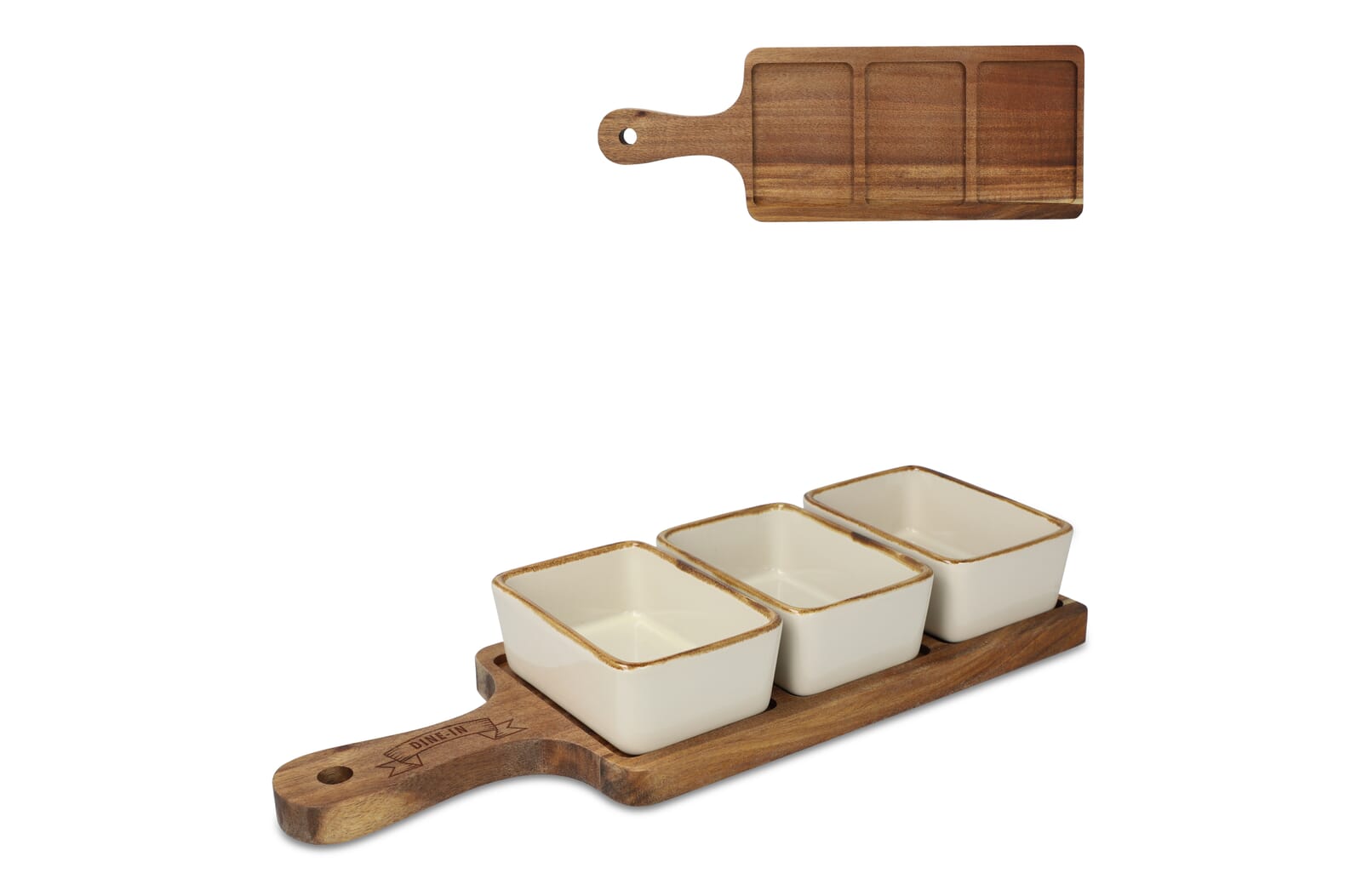 Eleganza Holzbrett mit Keramikschalen - Leipheim