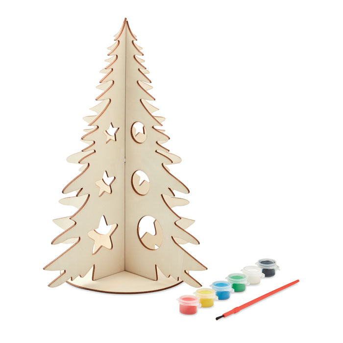 DIY Wooden Silhouette Christmas Tree Paint Set - Newtown Linford