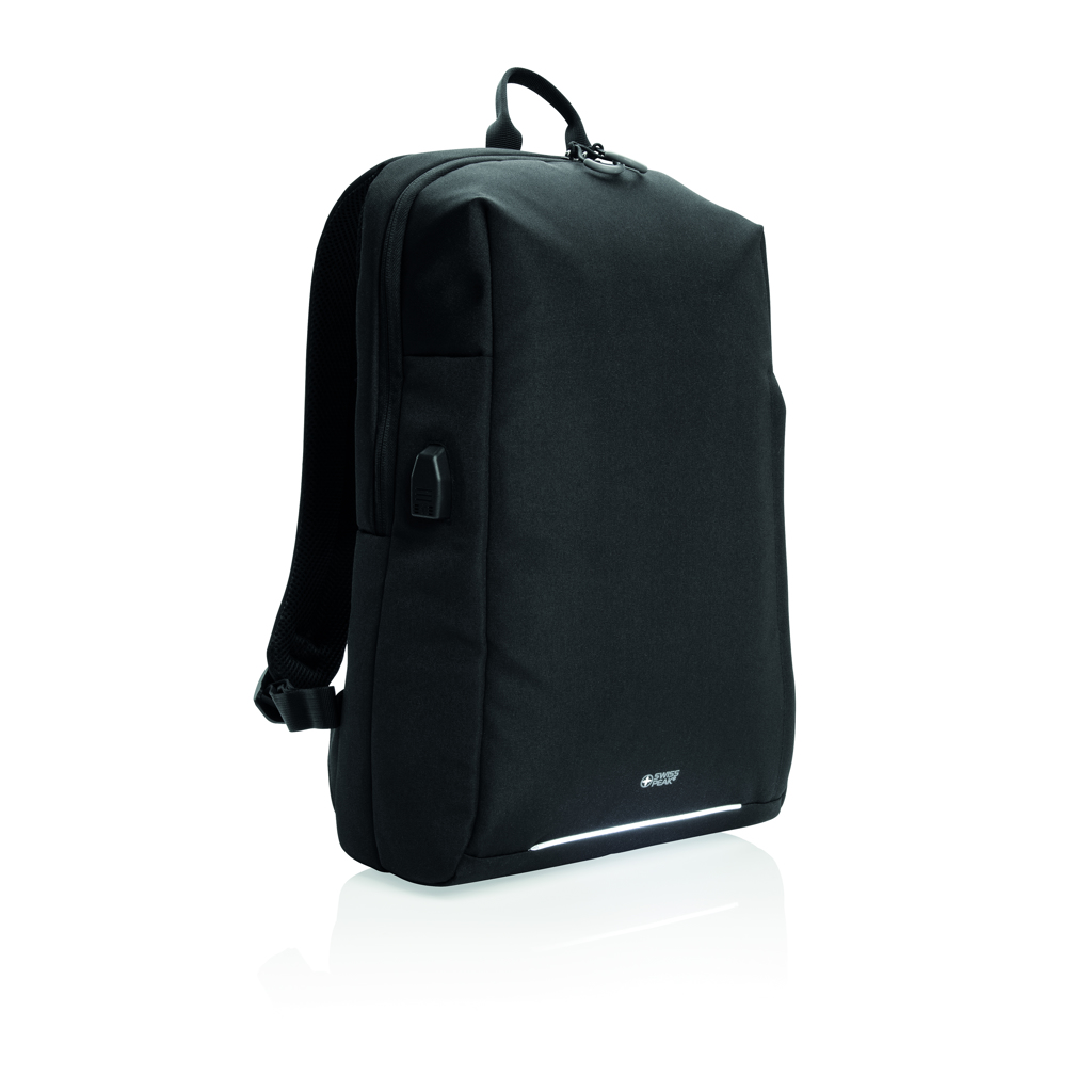 Carry-On Laptop Backpack with USB Output and RFID Protection - Aston-on-Clun