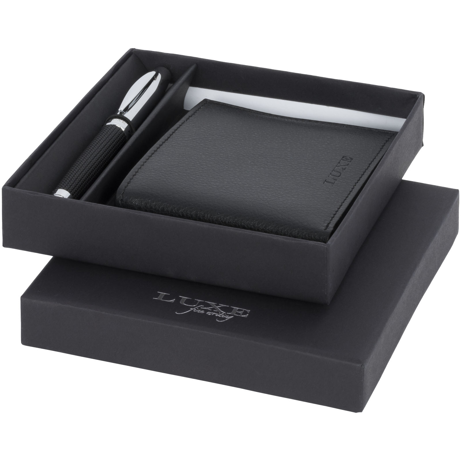 Leather-Wrapped Ballpoint Pen and Wallet Gift Set - Brentwood