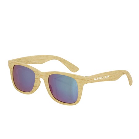Wooden Style Green Mirrored Sunglasses - Esher