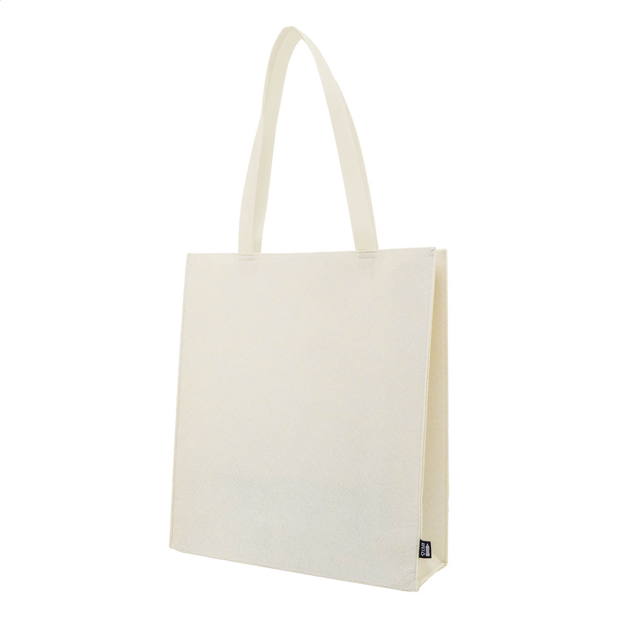 Refelt Shop Plus Einkaufstasche aus RPET-Filz mit Seitenfalte und Logo