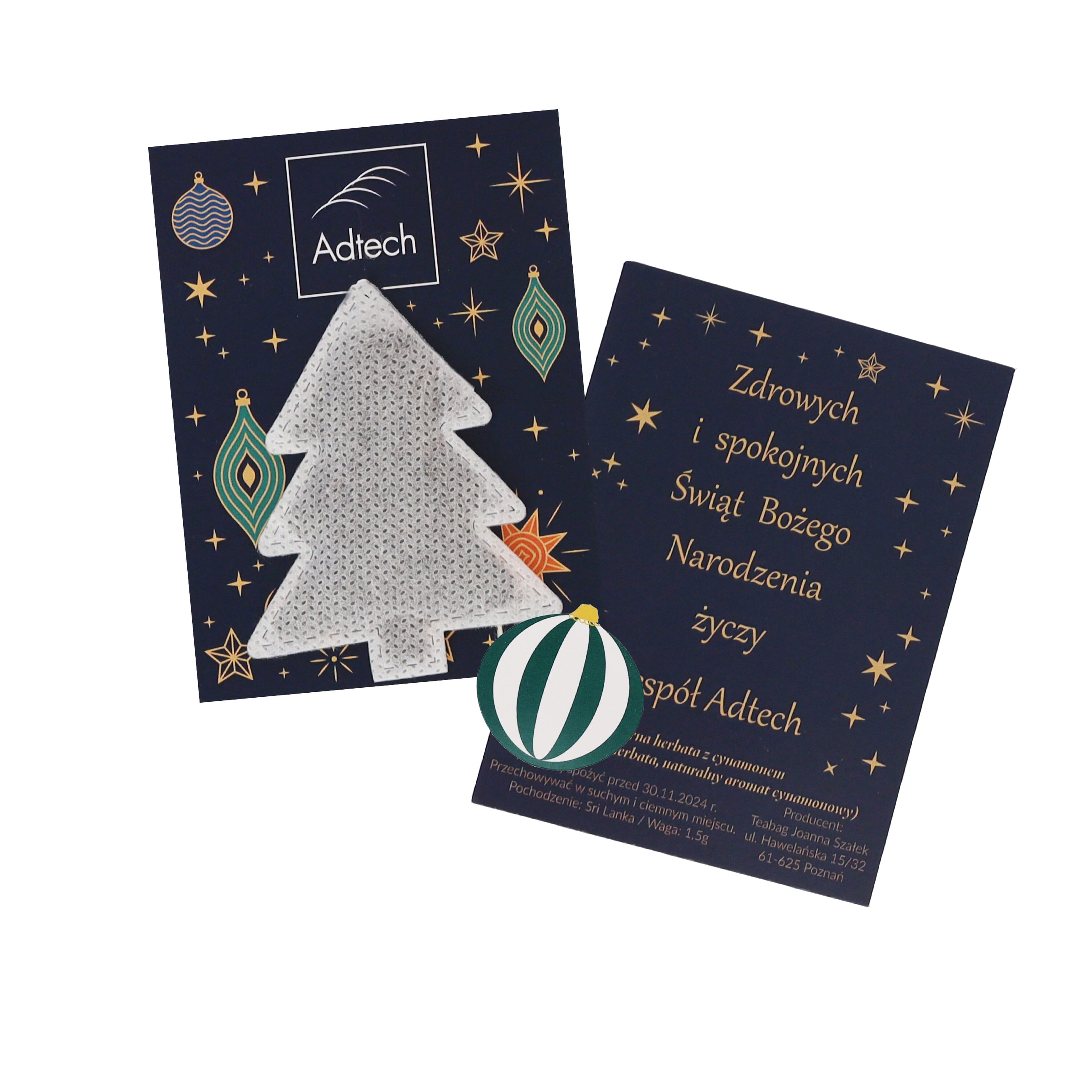 Christmas tea bag on card