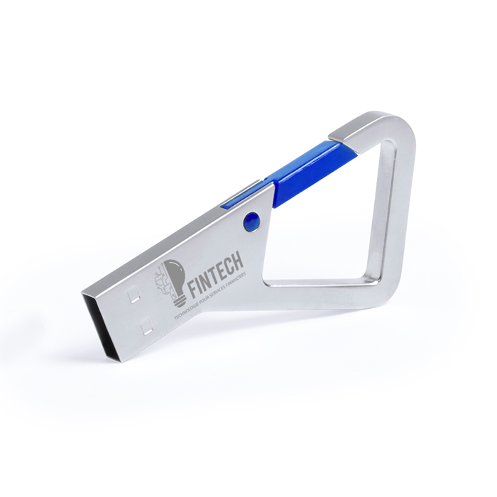 8GB Metal USB Flash Drive with Carabiner Closure - Kingussie