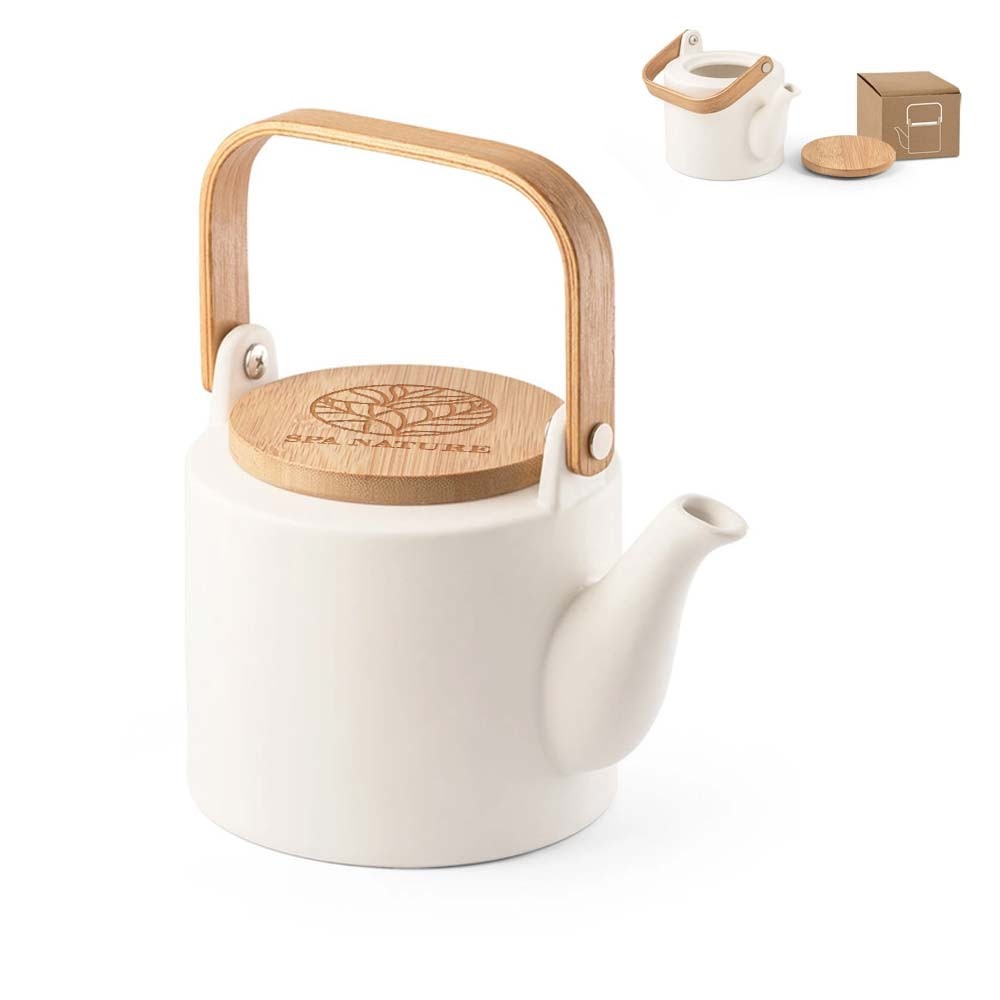 Bambus-Teekanne mit Deckel aus Keramik 700ml - Gars am Kamp