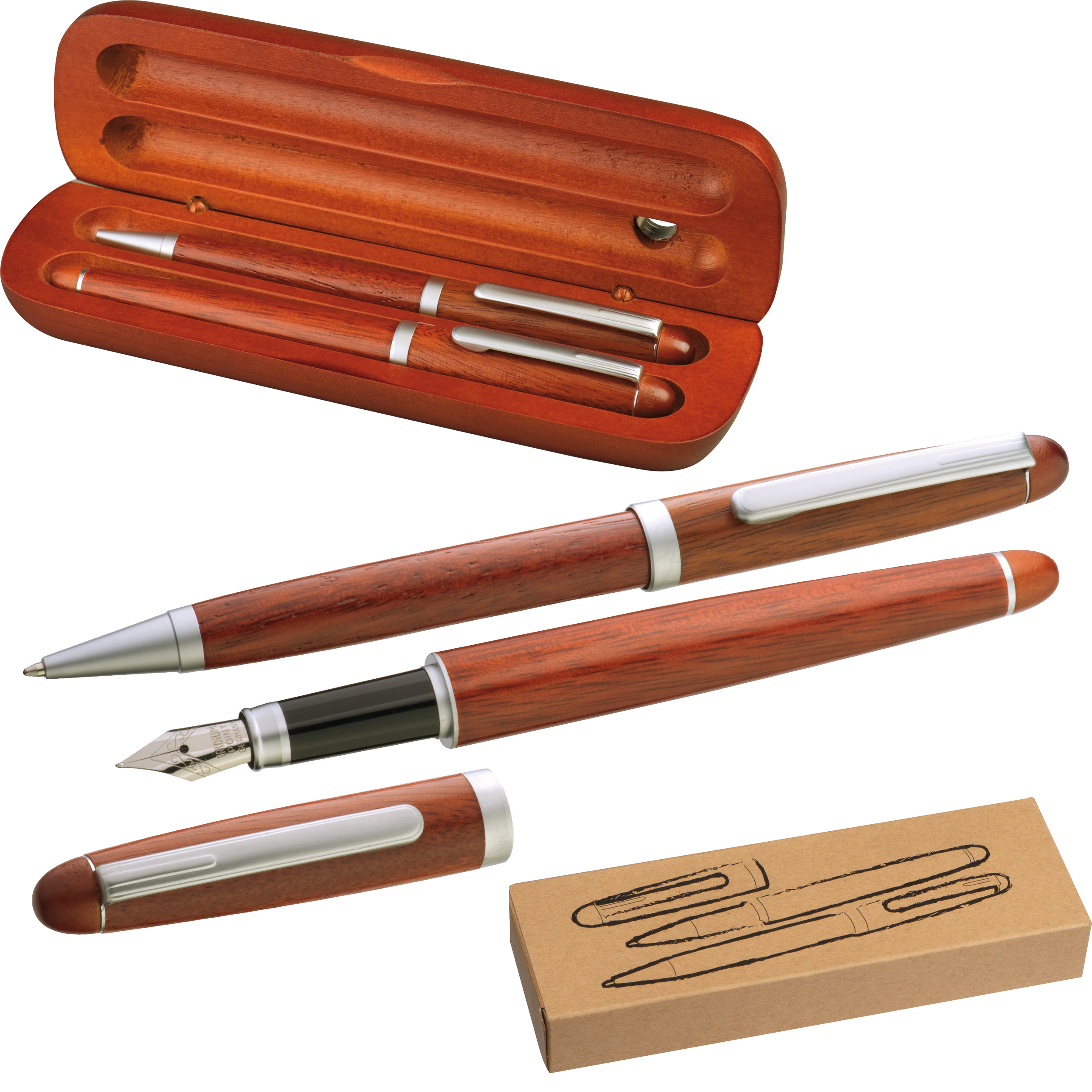 Avebury Wooden Writing Set with Custom Logo - Snodland