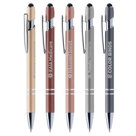 HERON Stylus Kugelschreiber mit Soft Touch und Lasergravur - Brilon