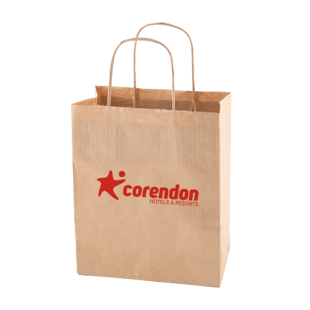 White and Brown Paper Bag 180x70x220 mm, 90 gr/m2 - Bolsover