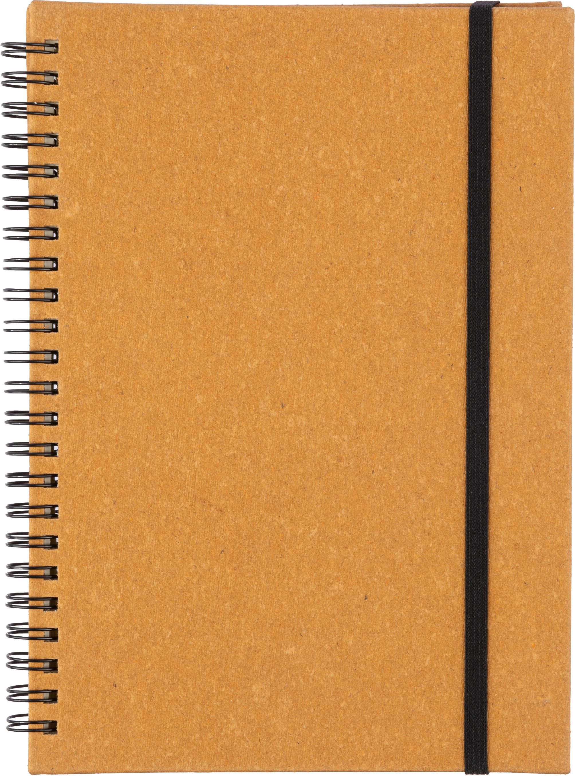 Egon Recycled Leather Notebook - A5 - Upper Broughton printed with logo