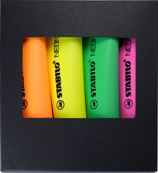 STABILO® NEON Set mit 4 Textmarkern - Aken