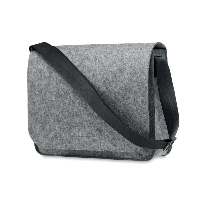 This is a messenger bag made from recycled PET felt, named 'Ramsbury'. - Haigh
