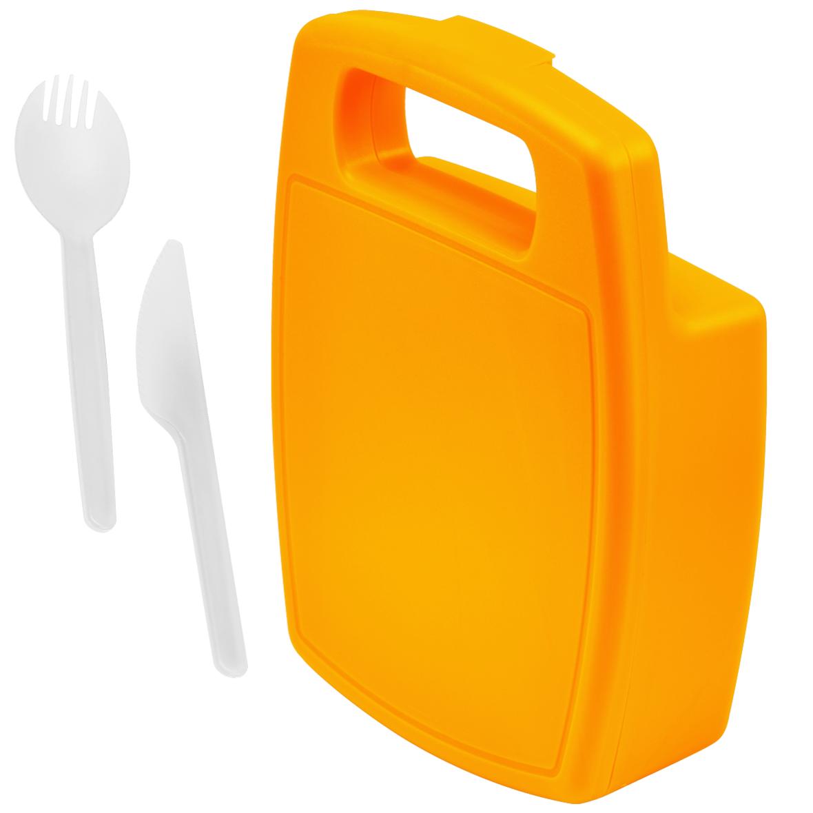 Plastic Snack Container with Integrated Utensils - St Sampson's