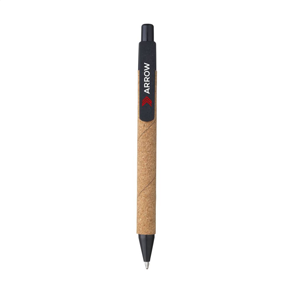 Eco-friendly Ballpoint Pen with Cork Barrel and Blue Ink - Melbury Osmond