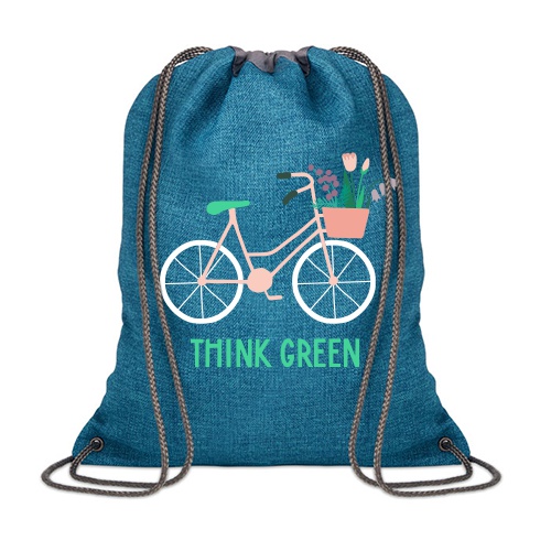 Heathered Polyester Drawstring Bag - Allington