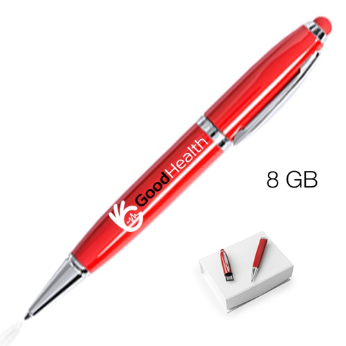 Multifunction ballpoint pen with built-in 16GB USB flash drive and soft rubber pointer - Toller Whelme