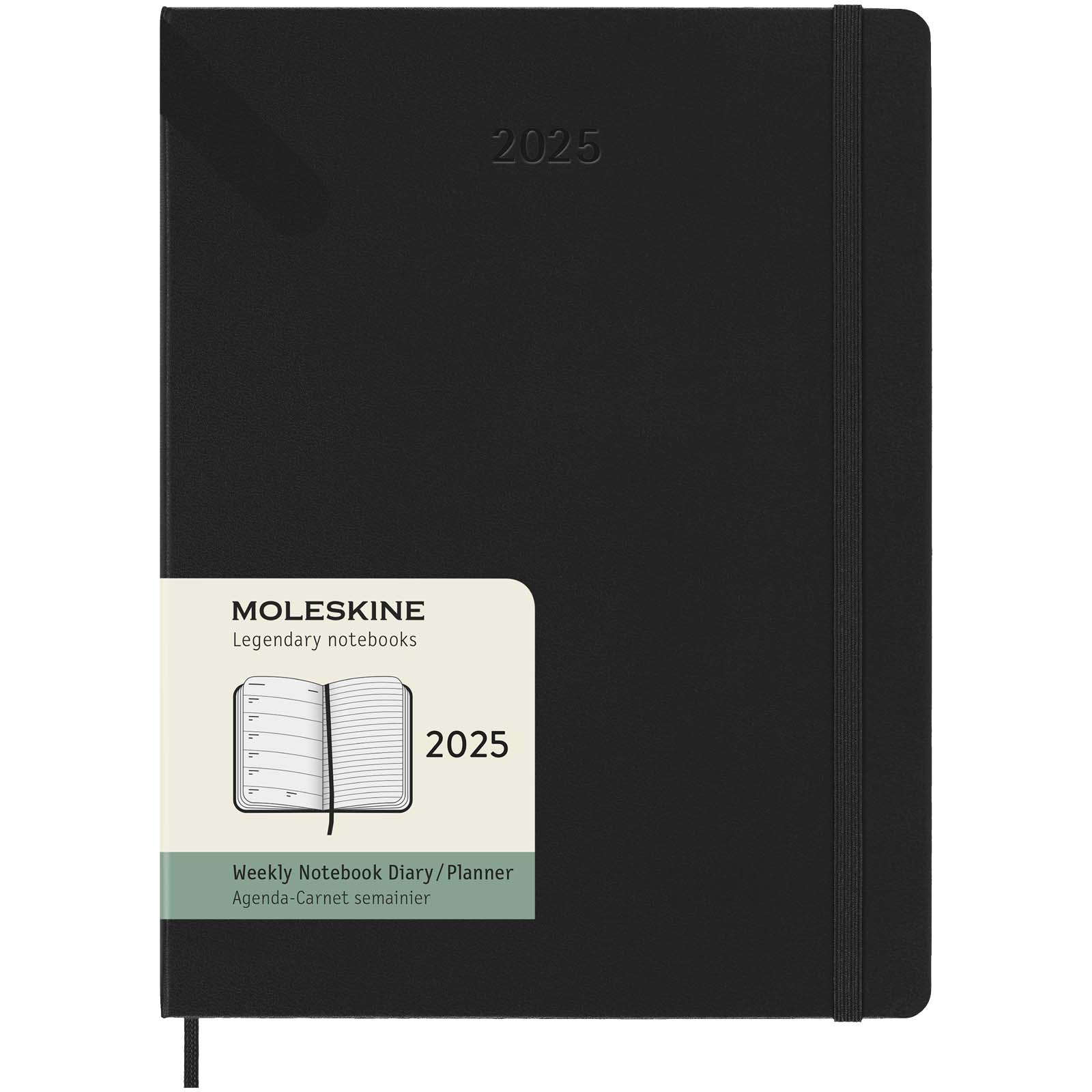 12-month Moleskine XL weekly diary with hard cover