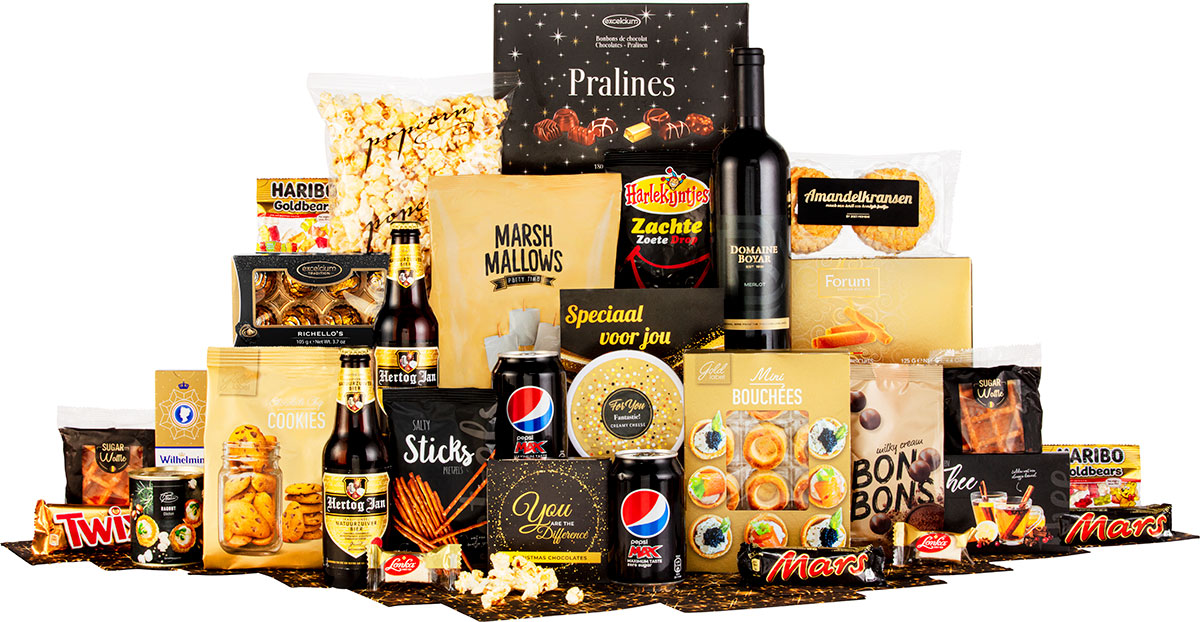 Gold premium" basket with 33 delicacies