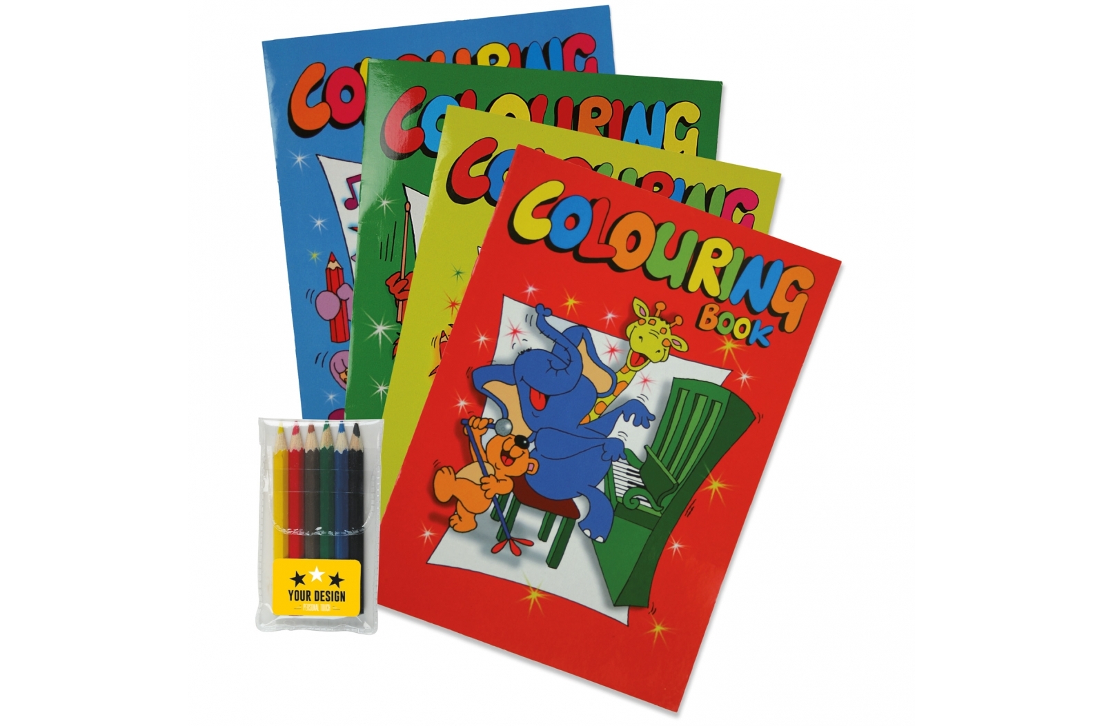 A4 Coloring Book with Short Colored Pencils in a Clear Plastic Bag - Sheringham