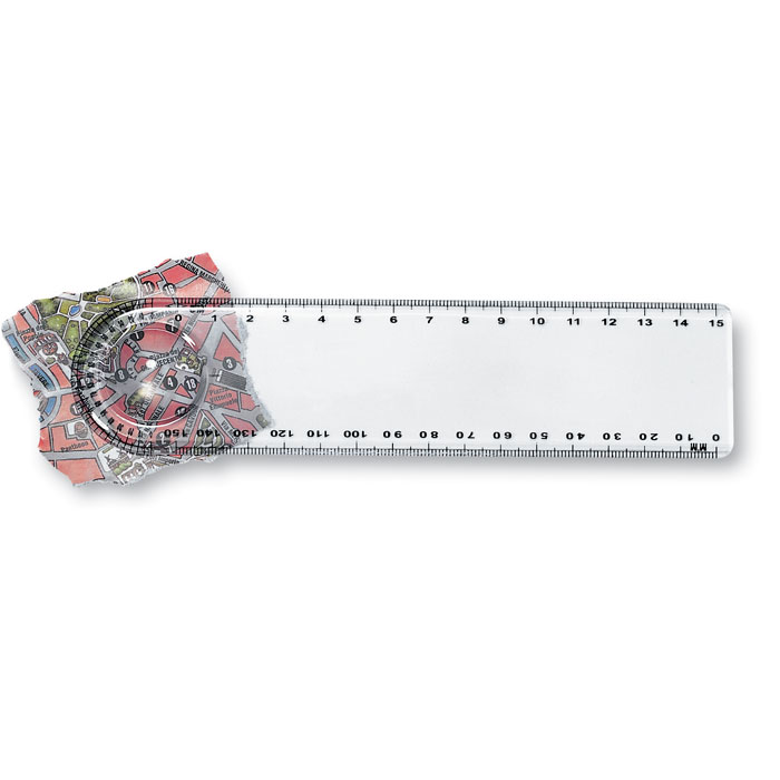 15cm Plastic Ruler with Magnifier and Protractor - Matfield