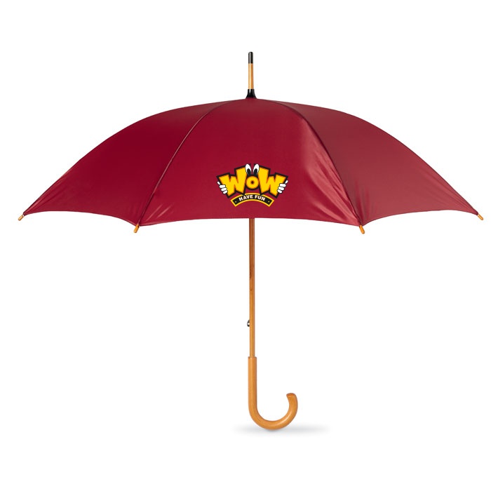 23 Inch Manual Open Polyester Umbrella with Wooden Details - Durweston