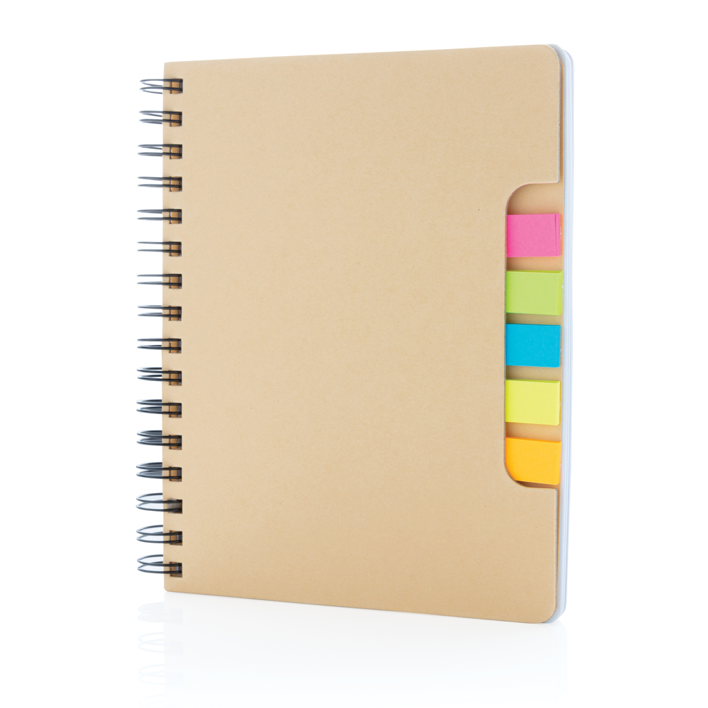 A spiral-bound notebook made by Kraft, featuring sticky notes - Farnborough