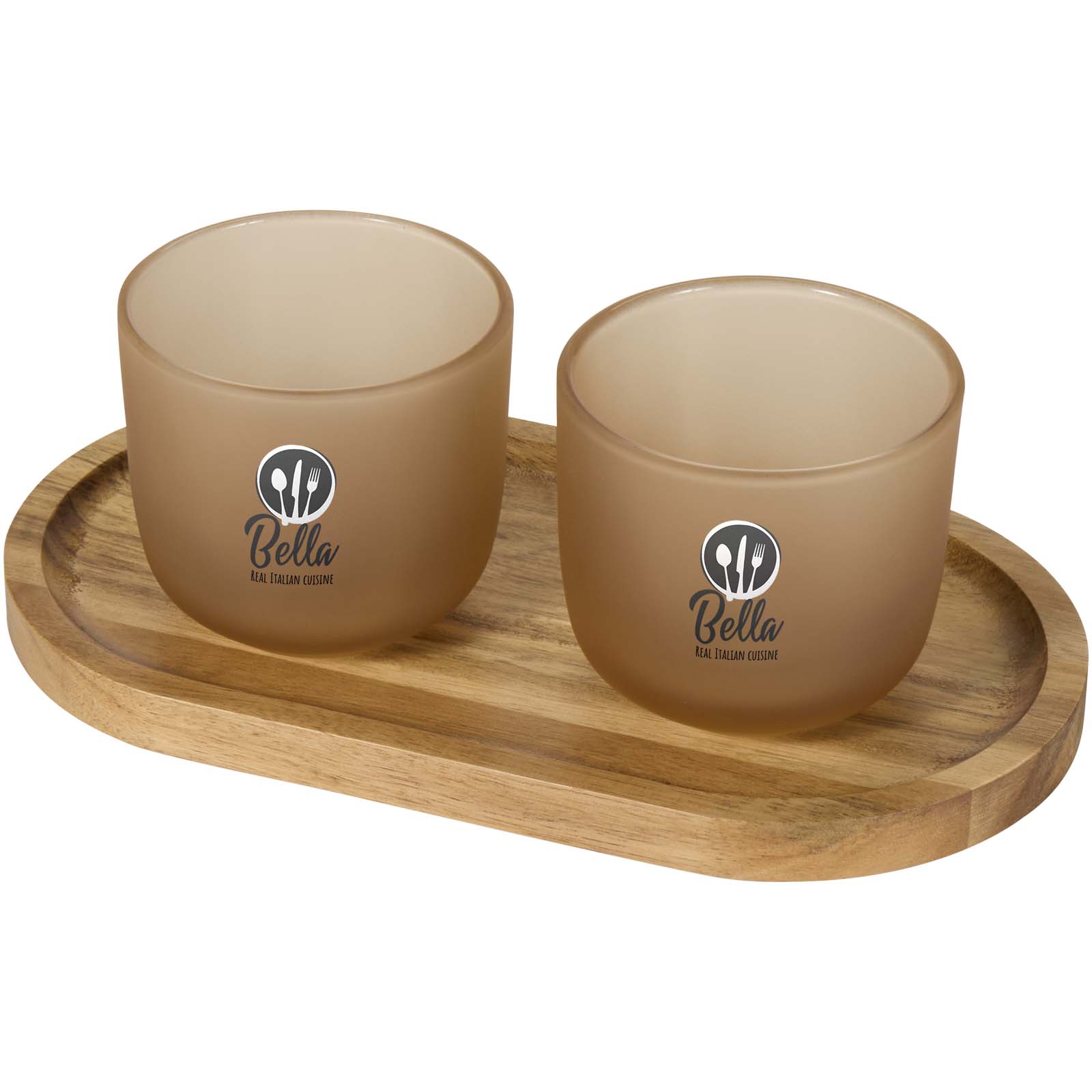 Holztablett und Glasbecherset Eleganz - Eppstein