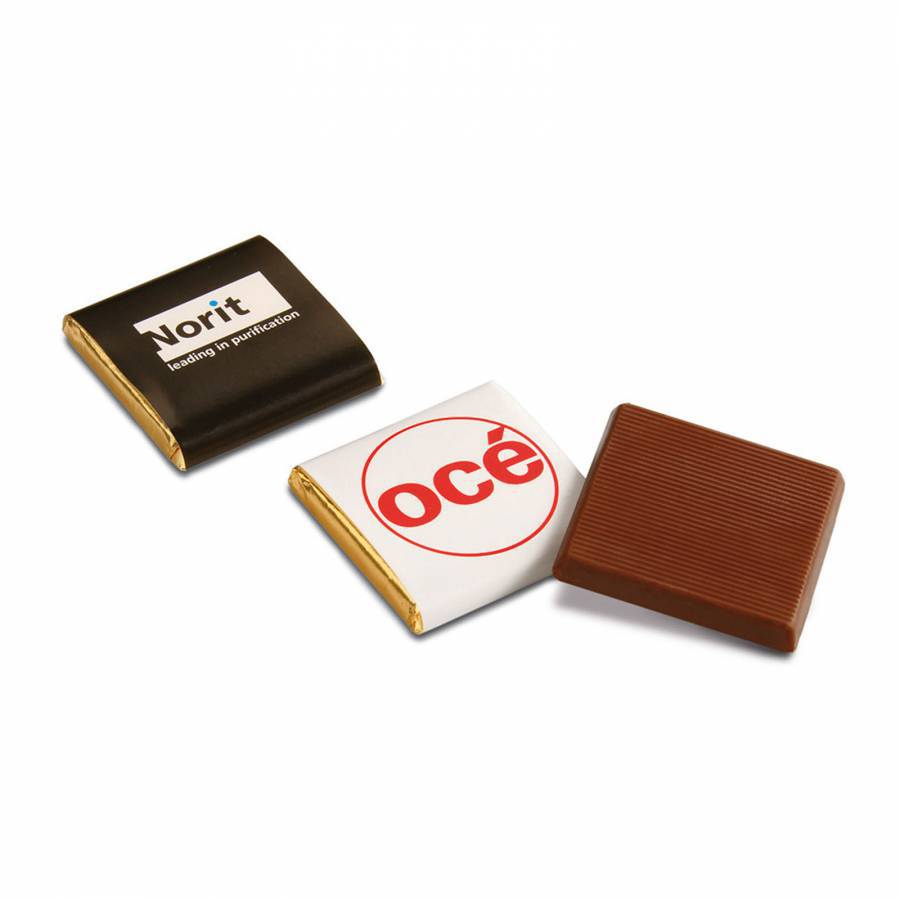 Personalisierte neapolitanische Schokolade im Quadrat - belgische Zartbitterschokolade