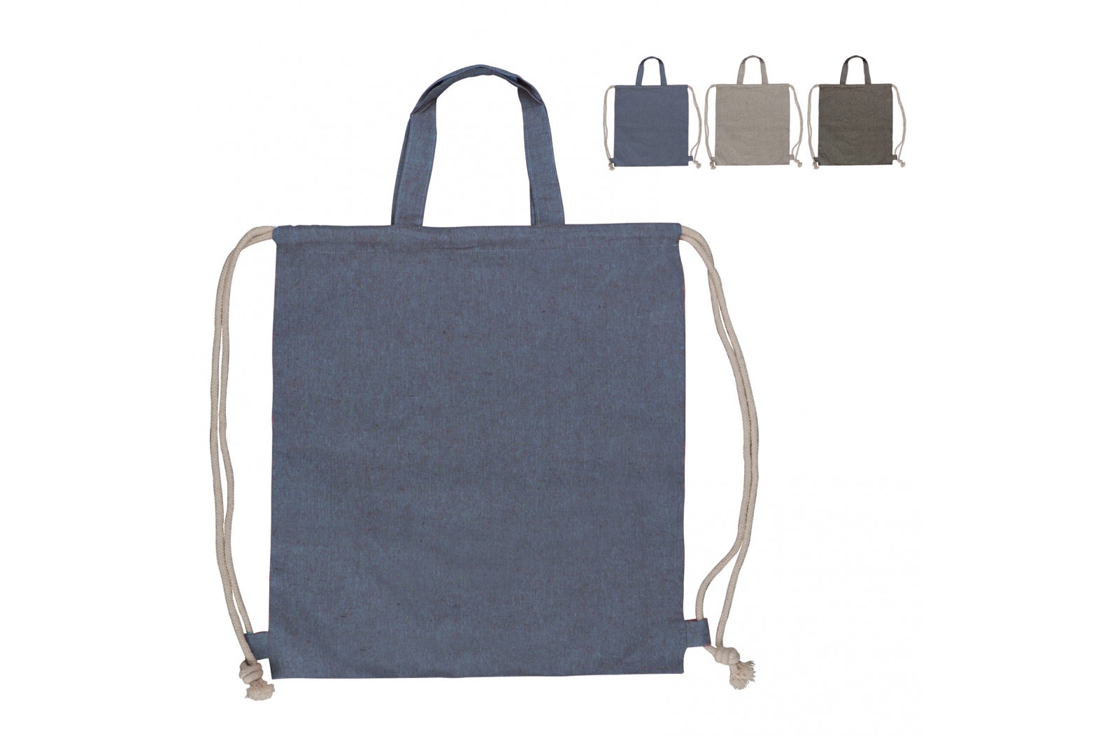 Bag made of recycled cotton with handles that can be closed using drawstrings - Frodsham
