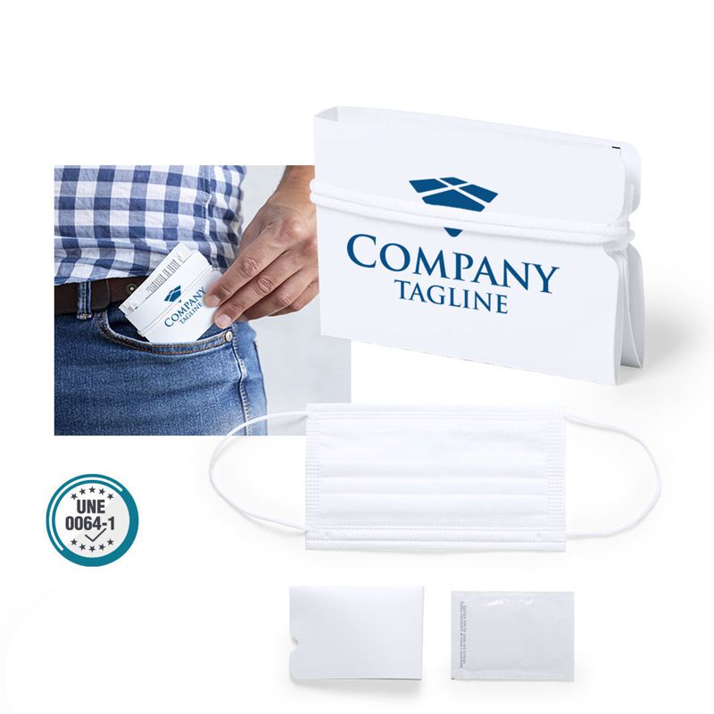Compact Hygienic Set with Mask, Sanitizer Wipe and Mask Holder - Richmond