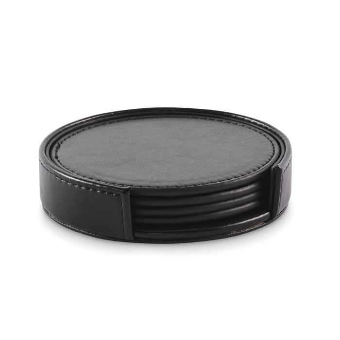 Set of 4 Faux Leather Coasters - Oare