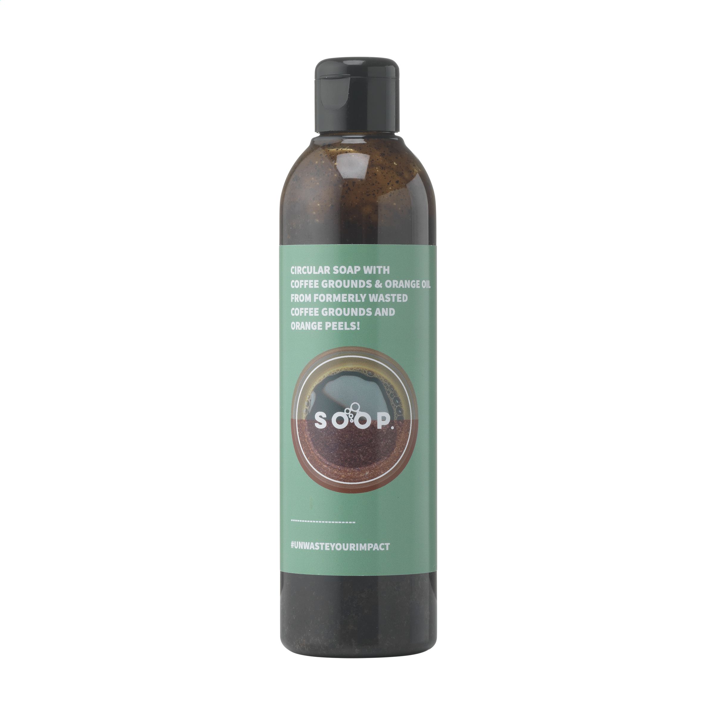 Natural liquid soap made from recycled coffee grounds and orange peels - Poole