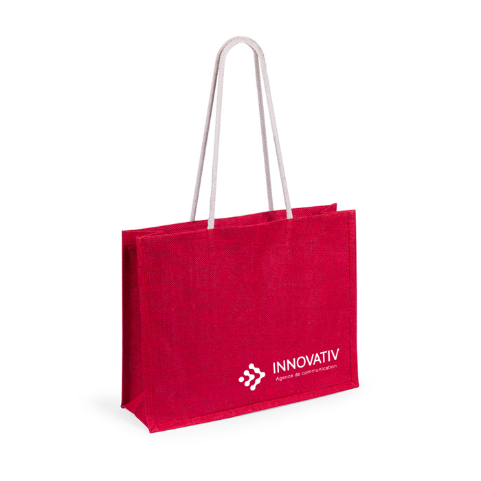 Colorful Jute Bag with Reinforced Cotton Handles - Aldbourne
