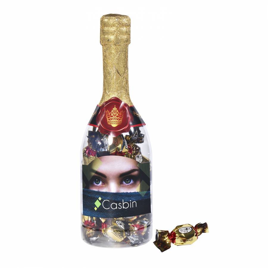 Champagne Bottle with Chocolate Bonbons - Bromley Cross