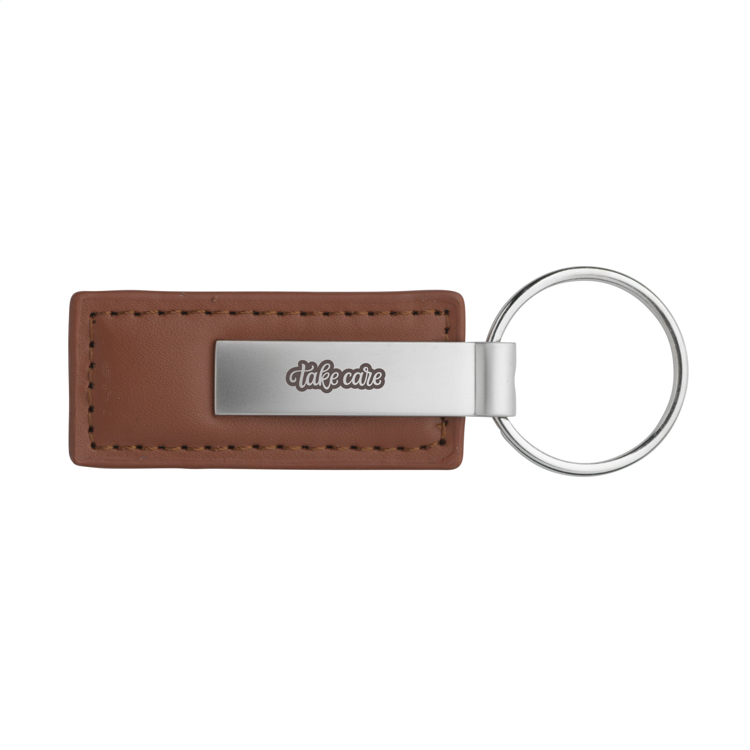 Matte Metal Keyring with Faux Leather Tag - Shitterton - Barton-on-Sea