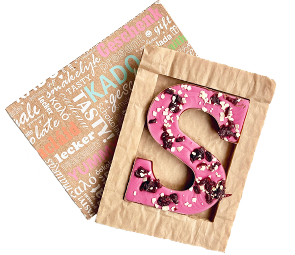 Luxurious Milk Chocolate Letter S Pink (Eco-Friendly) - Ambleside