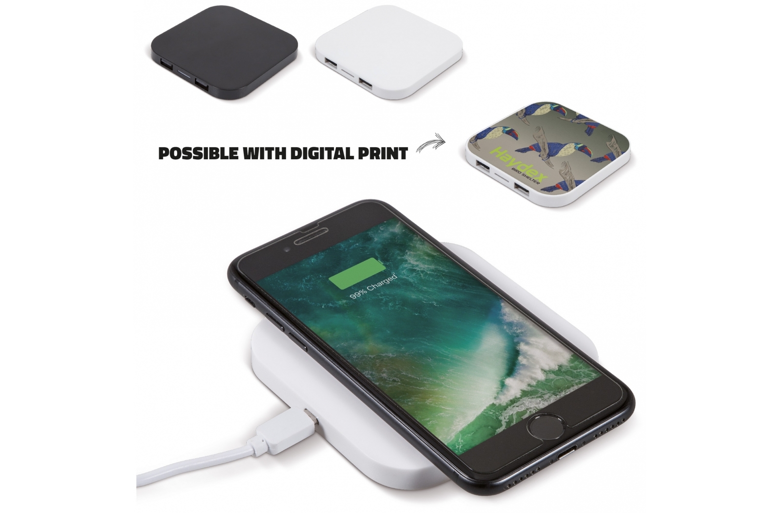 Wireless Charger with Dual USB Hubs - Girvan