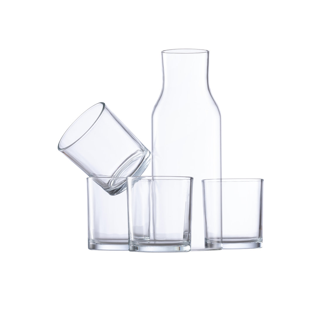 Nüchternes Glaskrug- und Gläser-Set - Mittersill