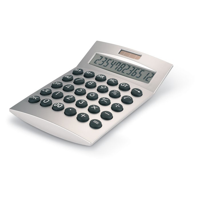 A calculator that uses solar energy and has a plastic casing - Appledore