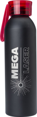 Aluminum Water Bottle with Transparent Colored Cap and Silicone Band 650ml - London