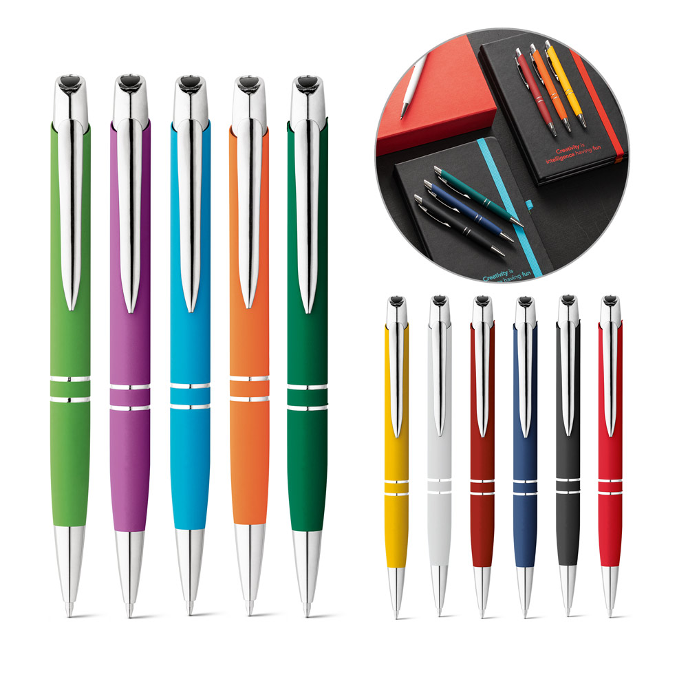 Aluminum Ballpoint Pen with Rubber Coating - Ambleside - Clayton-le-Moors
