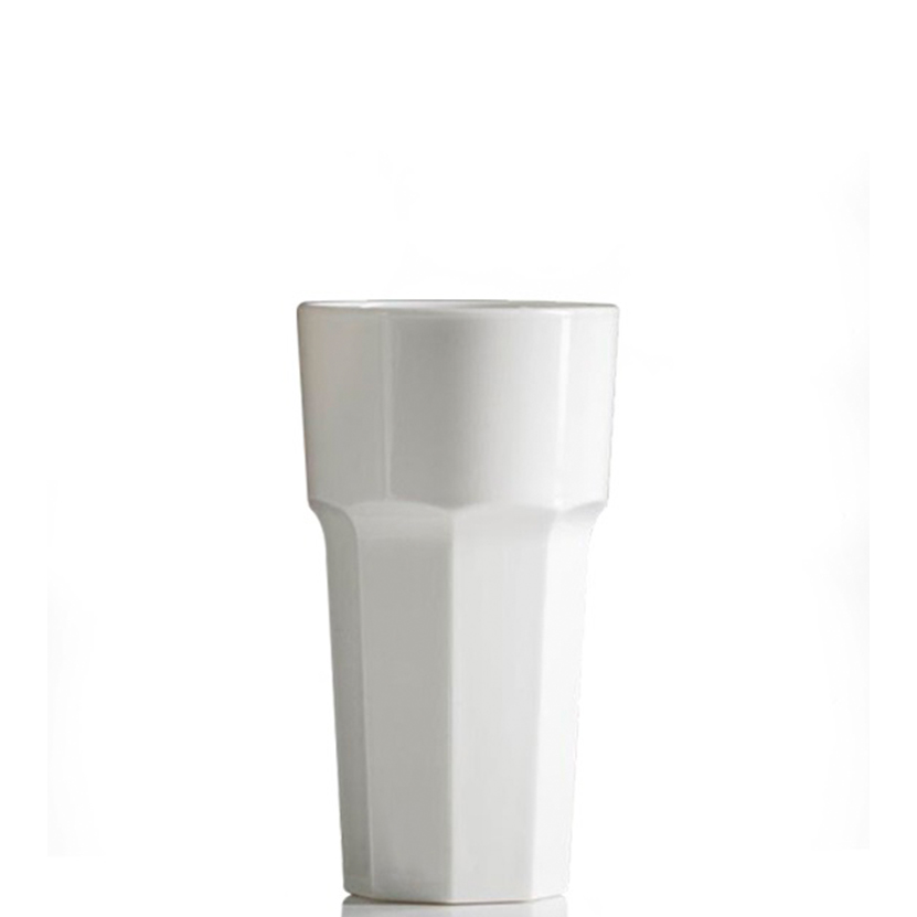 Customized white plastic glass (34 cl) - Annick