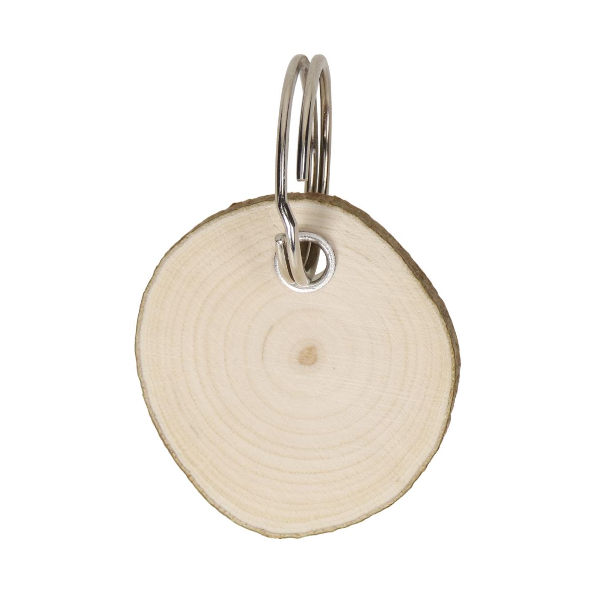 Round Hazelnut Wood Key Ring - Cottingham - Wokingham