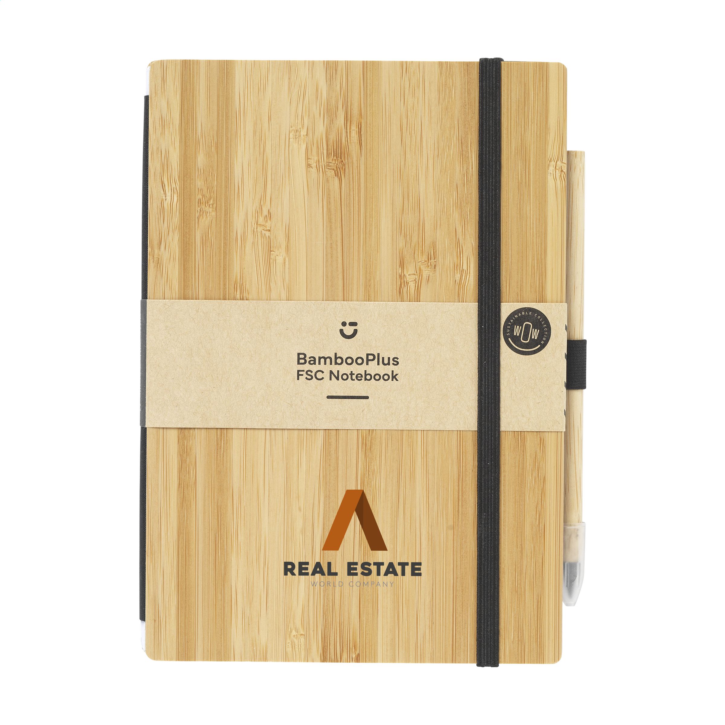 Environmentally Friendly Bamboo Hardcover Notebook with Sustainable Pencil - Petersfield