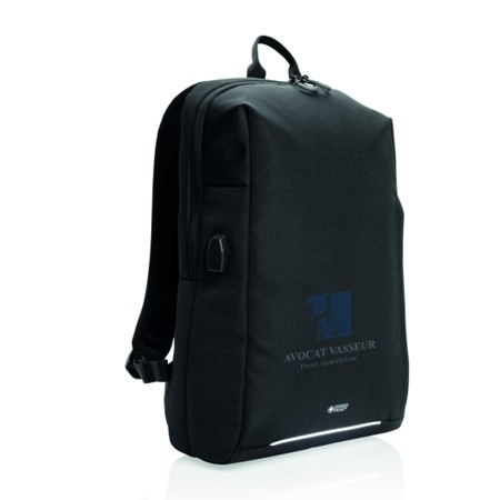 Carry-On Laptop Backpack with USB Output and RFID Protection - Aston-on-Clun