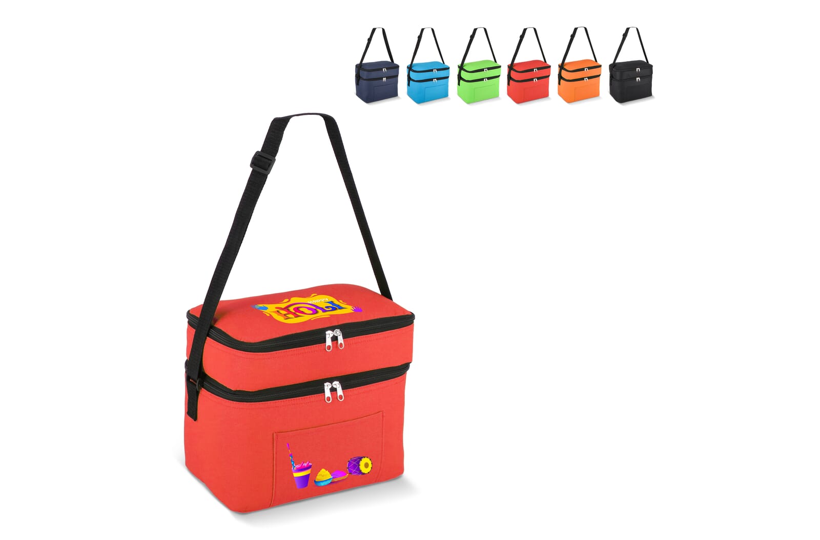 R-PET 600D cooler bag with double compartments, 30 x 20 x 25 cm, 12L