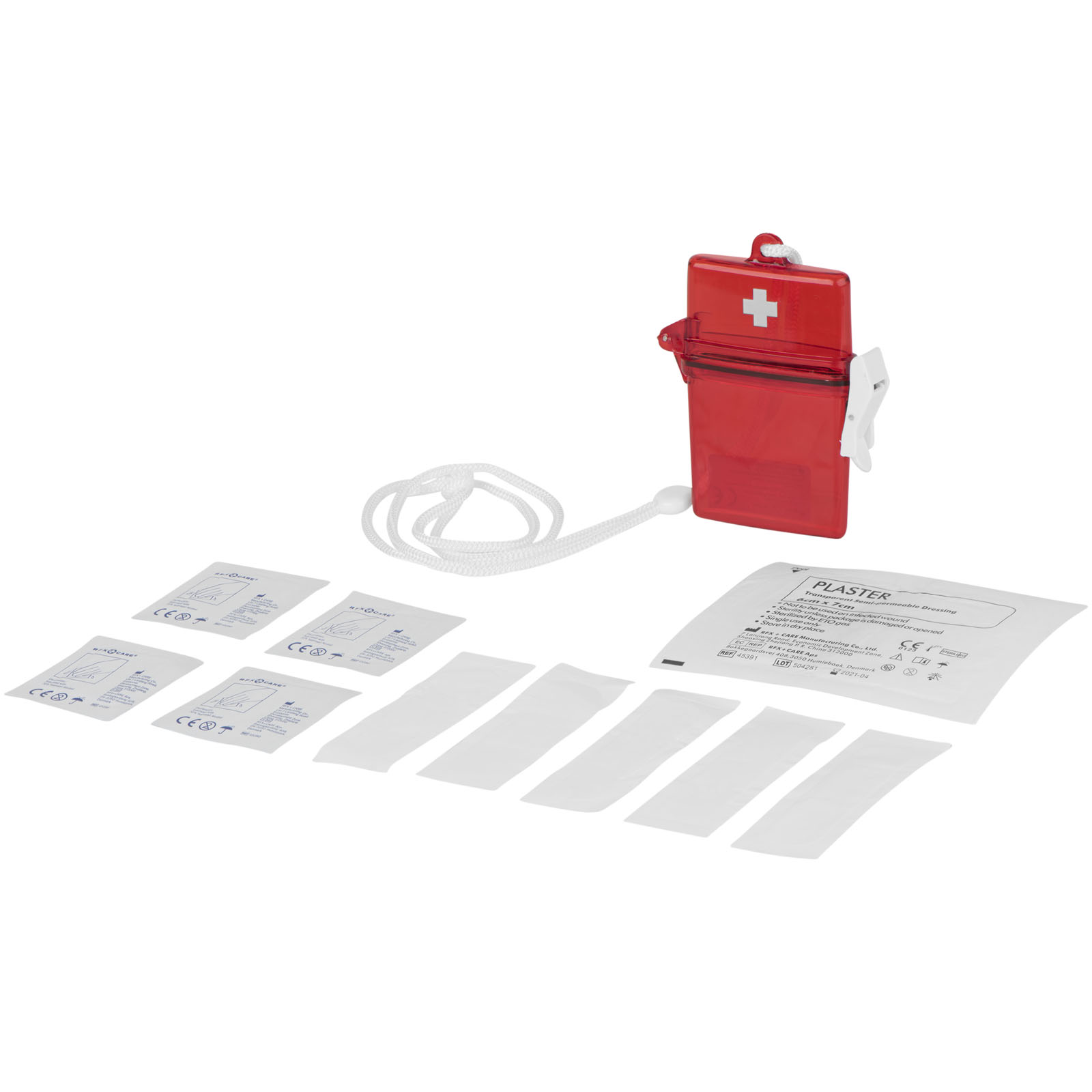 First Aid Kit in Transparent Red Box - Harlow/Sawbridgeworth