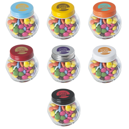 Small Candy Jar with Coloured Lid and Carletties - Liste aller Dörfer in England
