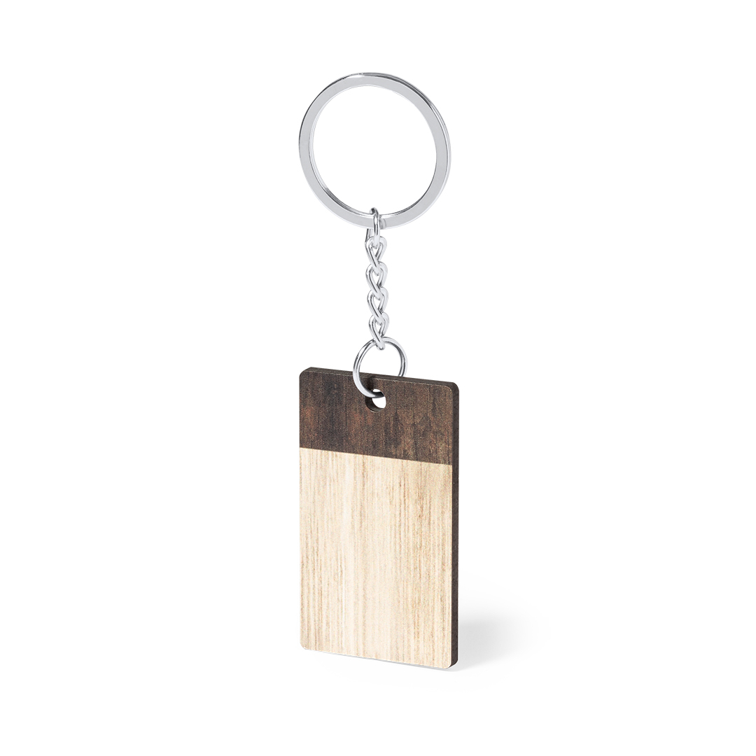 A rectangular keyring made of two-tone natural wood - Bayham