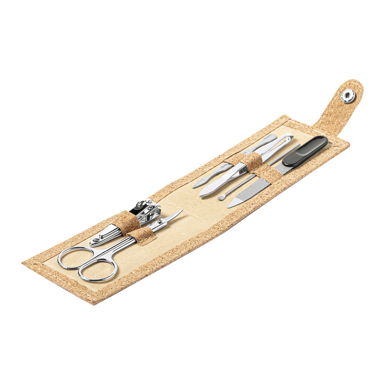 Amuren 6 piece manicure set in natural cork case with your logo printed with logo