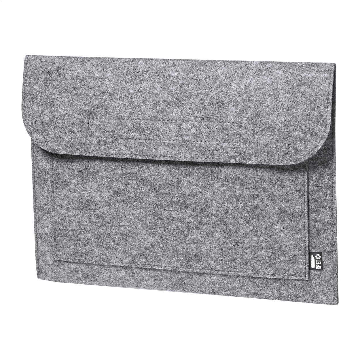 Feddox RPET felt laptop pouch with front pocket and logo